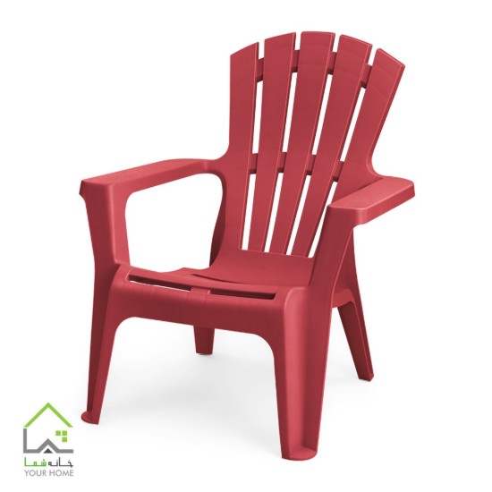 صندلی دسته دار پلاستیکی با طراحی جذاب  و مدرن قرمز