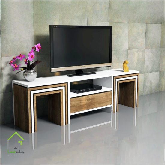ست میز تلویزیون عسلی مخفی
