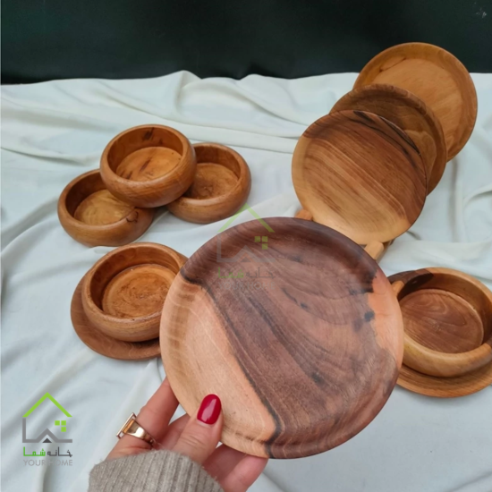 بشقاب چوبی گردو (6 عددی)
