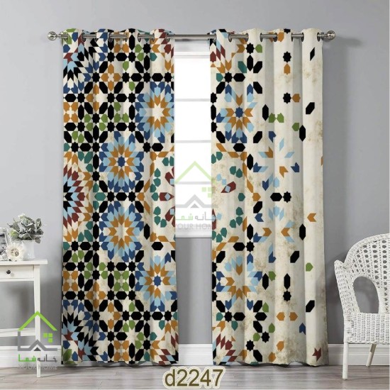 پرده طرح دار هندسی