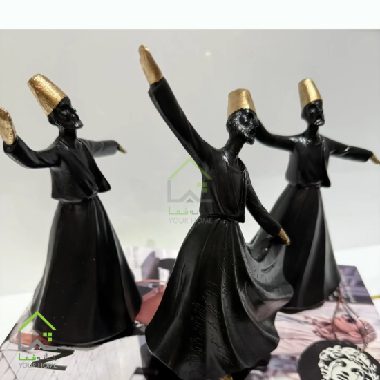 ست مجسمه رقص سماع طوسی طلایی