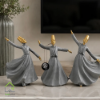 ست مجسمه رقص سماع طوسی طلایی