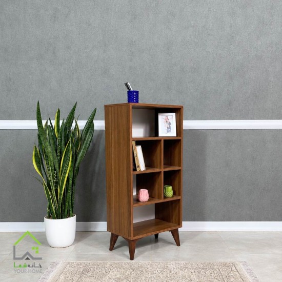 کتابخانه دکوری مهتا قهوه ای گردویی